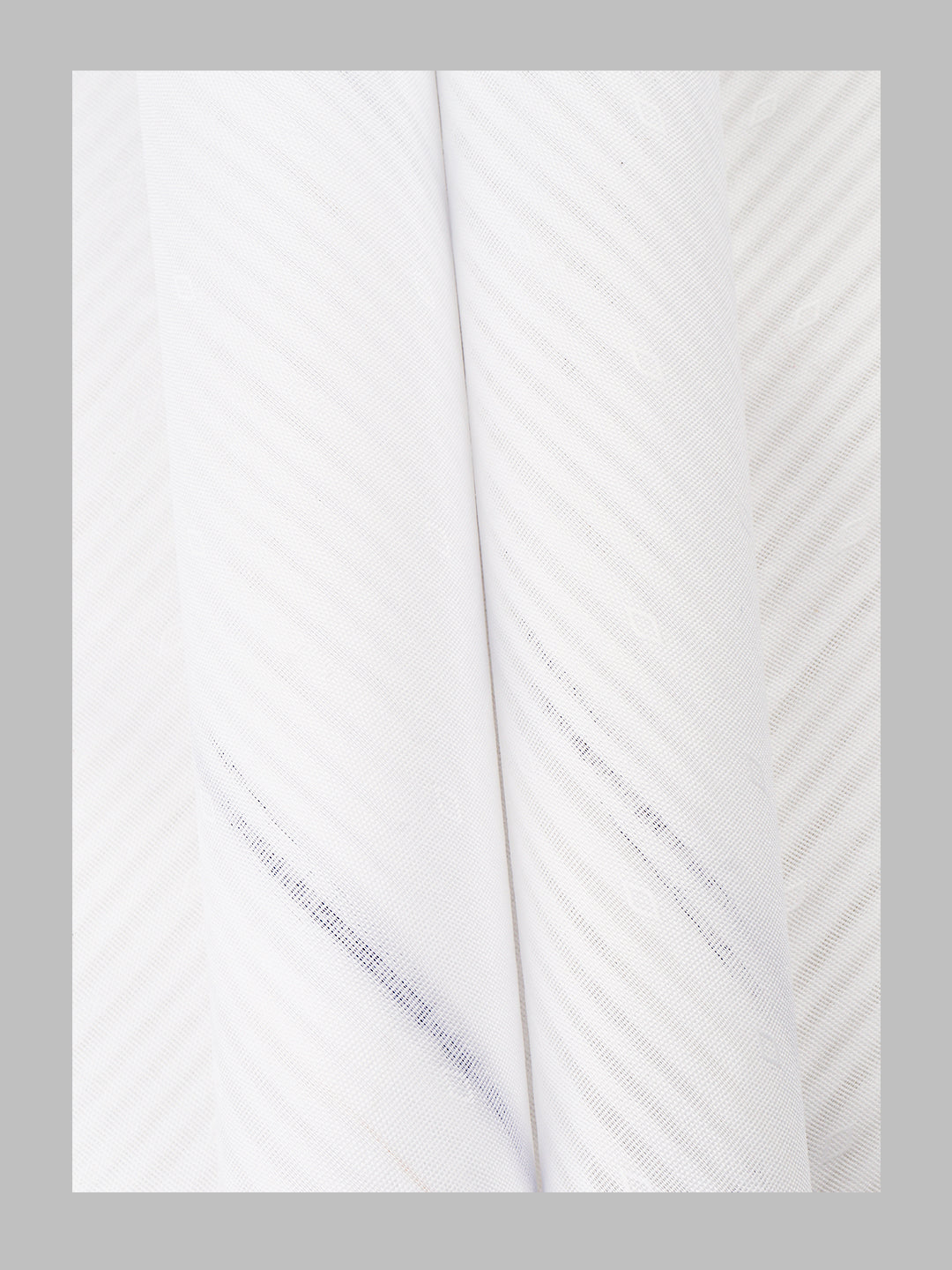 Men 100%Cotton Self Design Shirting White Forest 32