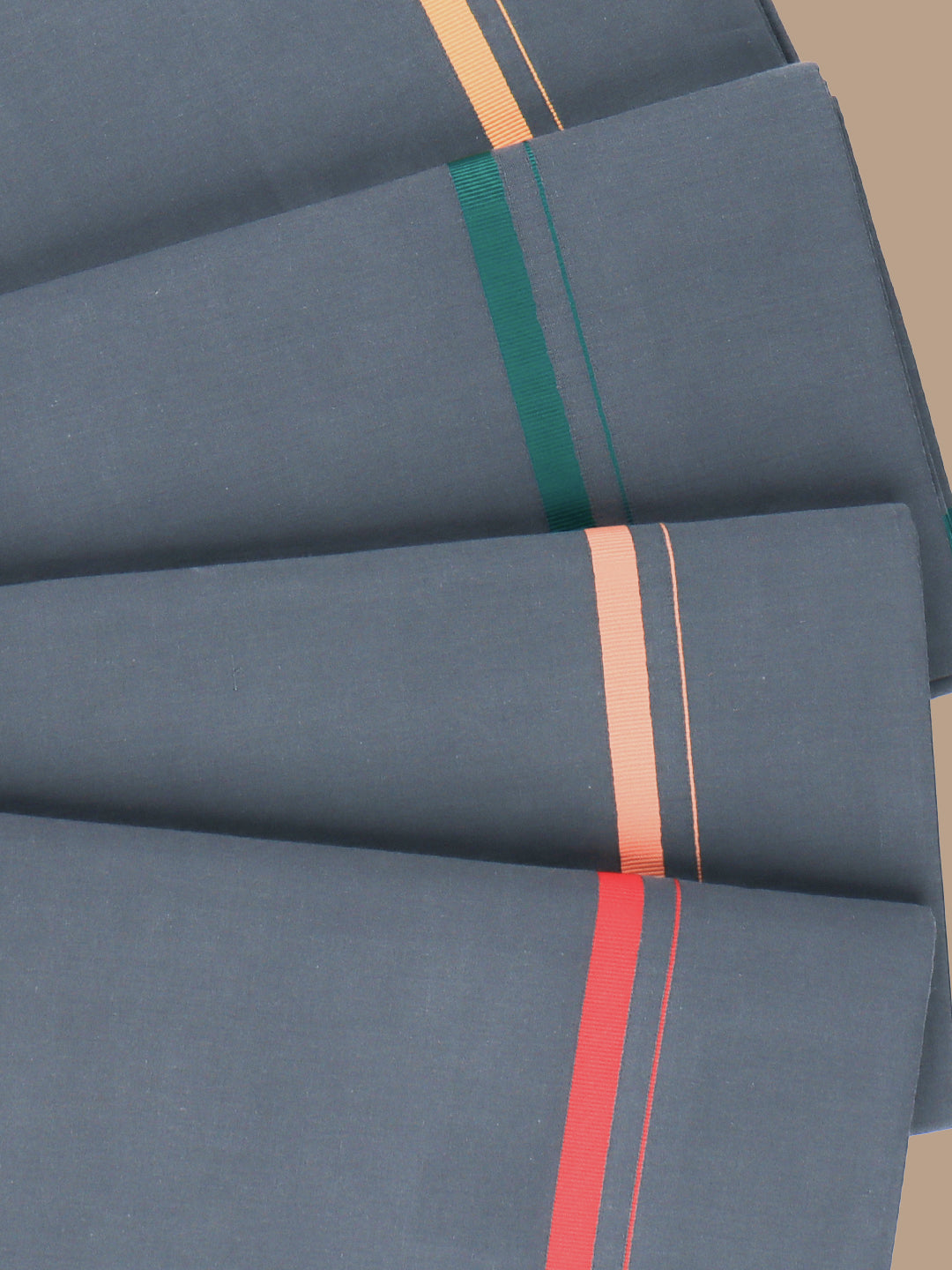 Men 100% Cotton Single Layer Grey Dhoti with Big Border Poojan