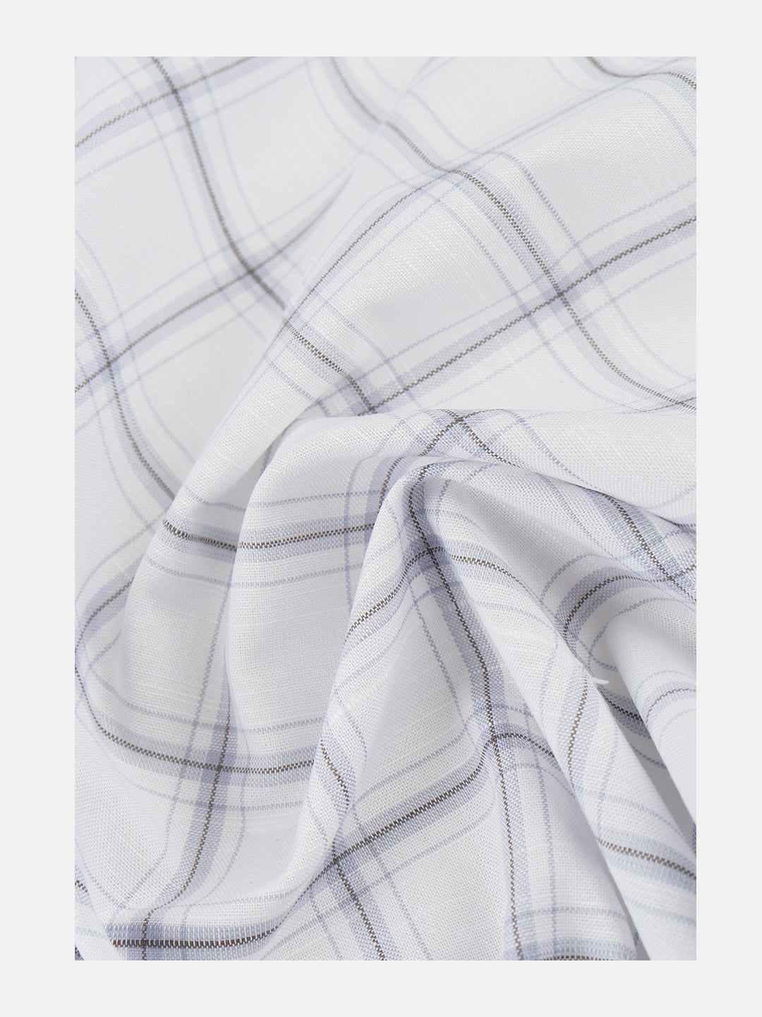 Men 100%Cotton Checked Shirt Fabric White Liberty Cotton