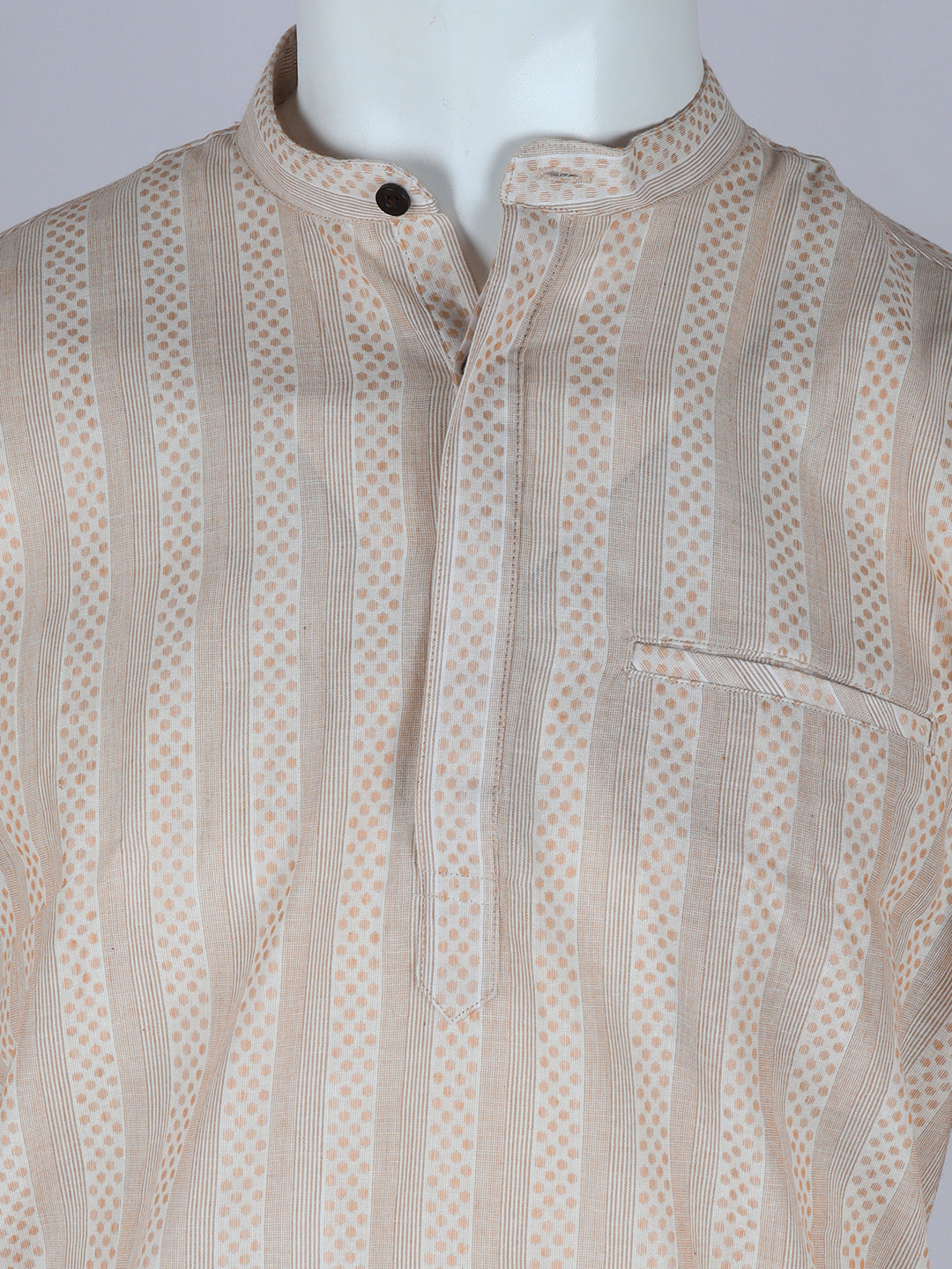 Men Cotton Short Length Self Design Pocket Kurta Sandal RJ37