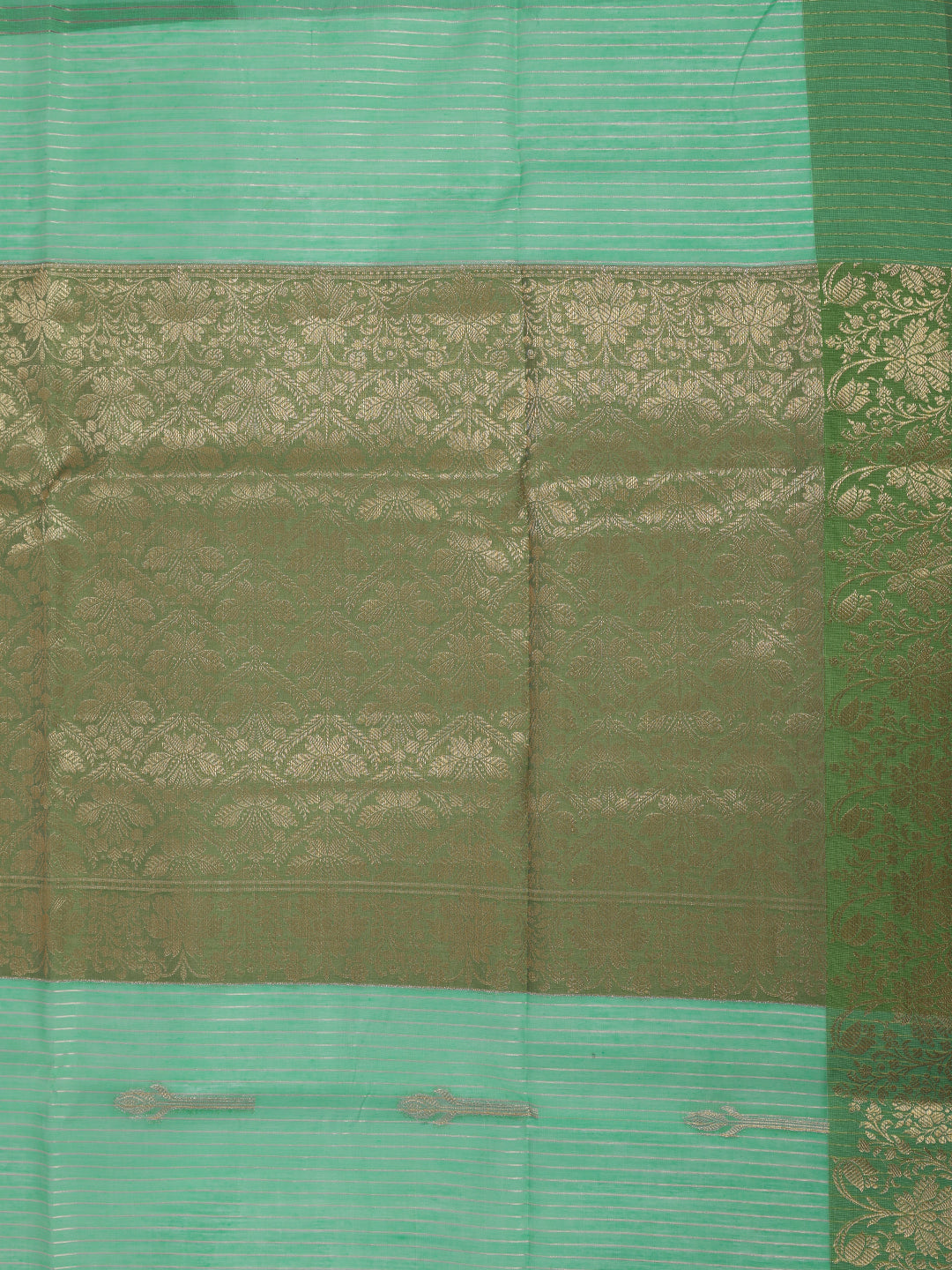 Women Green Fancy Jaquard Saree FS07