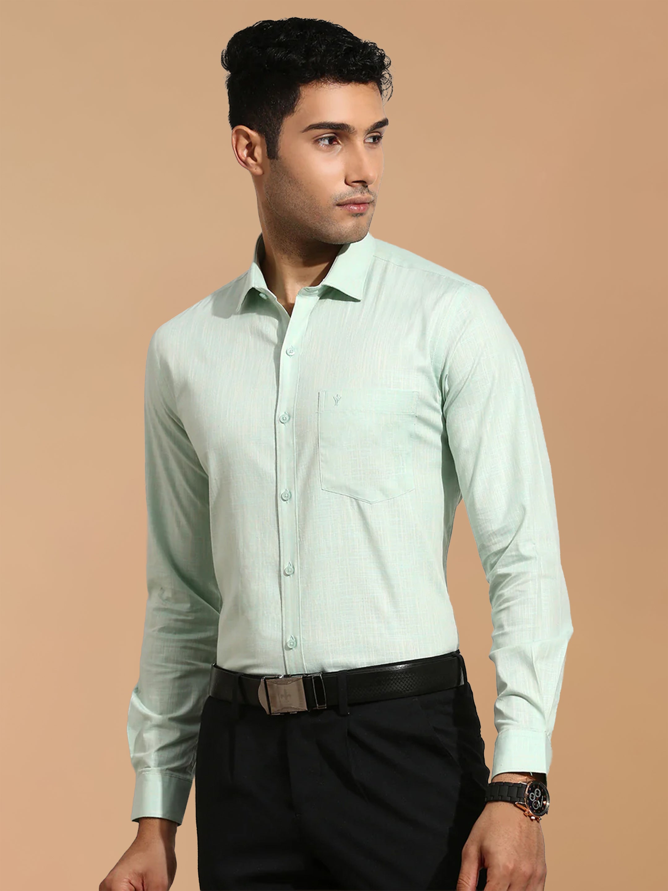 100% Cotton Green Smart Fit Shirt CL2 GT37
