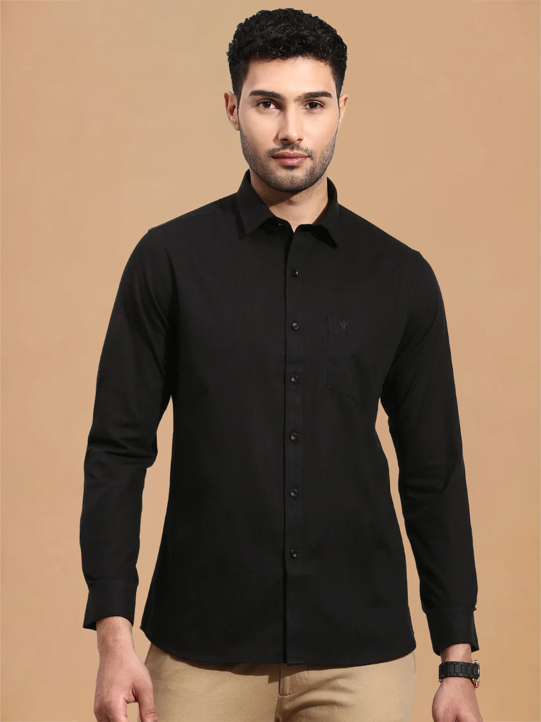 Cotton Rich Black Smart Fit Shirt MA8