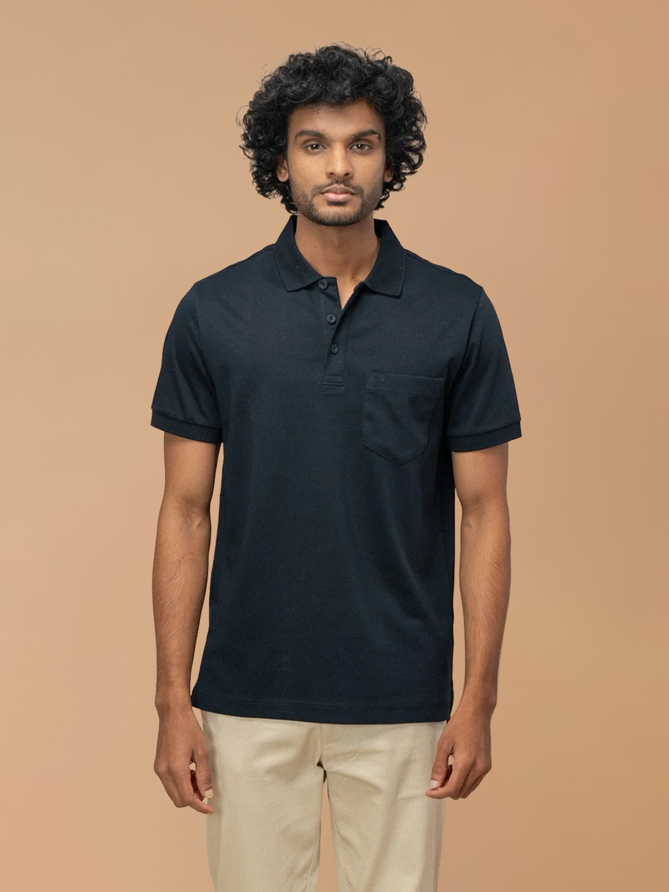 Extra Long Staple Cotton Polo Navy