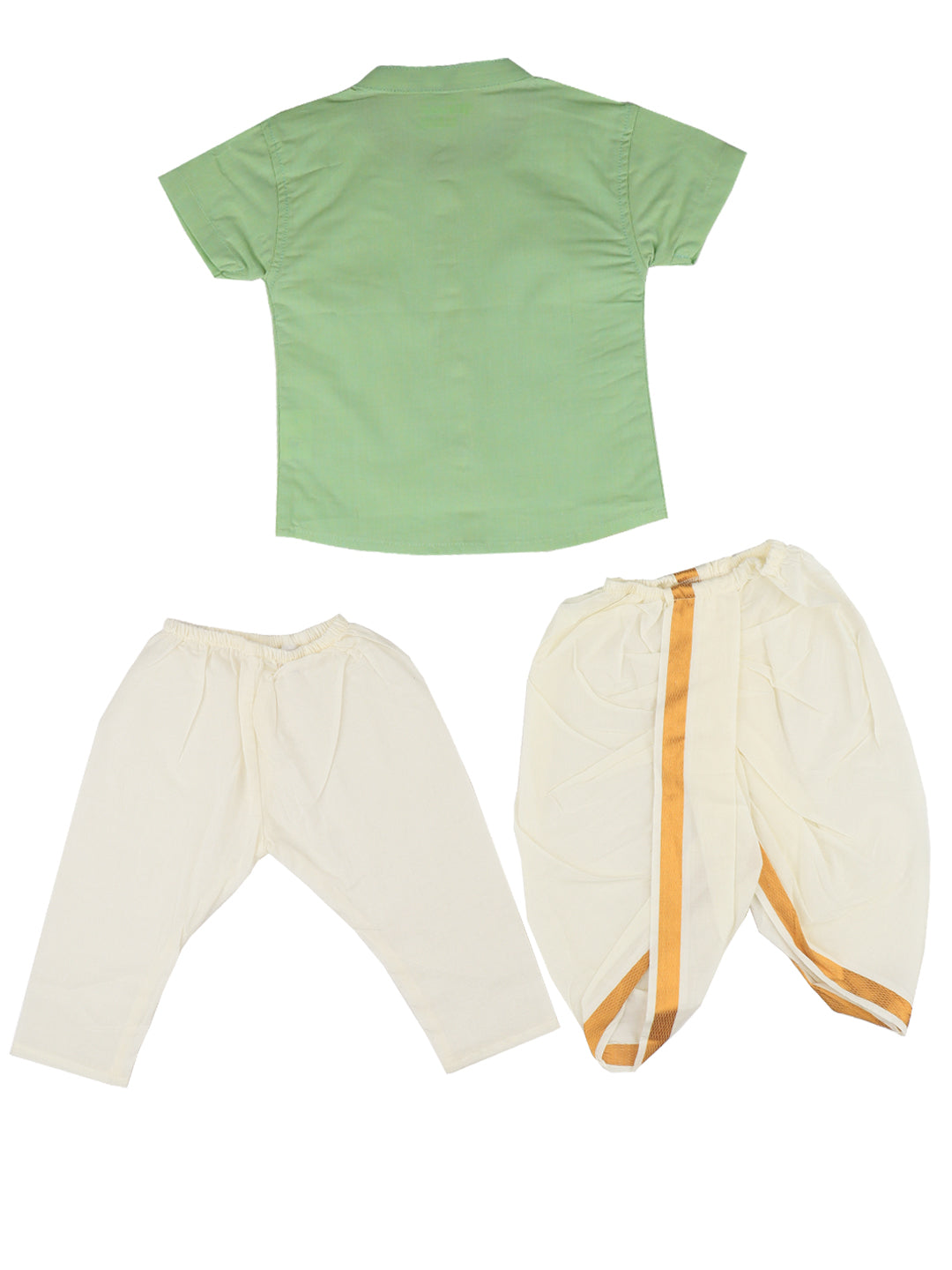 Born Baby Shirt with Pant and Panchakacham Set Green G62
