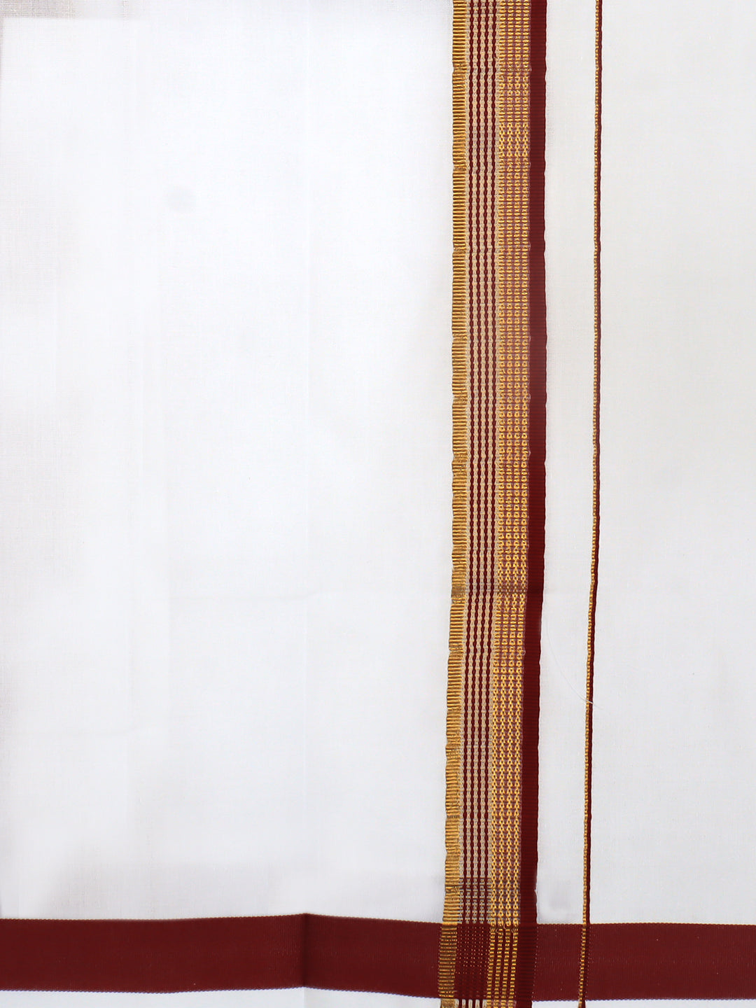 Men Brown Leaf Short Length Kurta with Matching Border Dhoti Set RI02