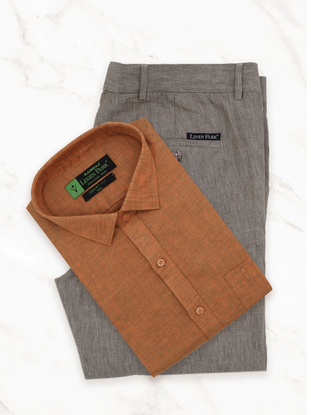Mens Pure Linen Shirt and Pant Combo PL3