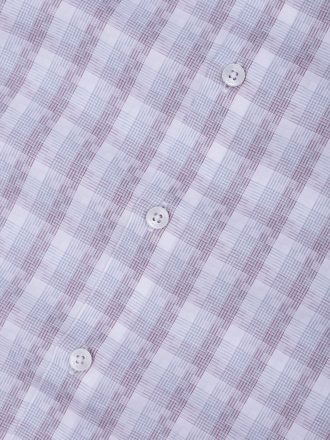 Prima Club Premium Cotton Dobby Grey Purple Checked Regular Fit Shirt SRBJ6