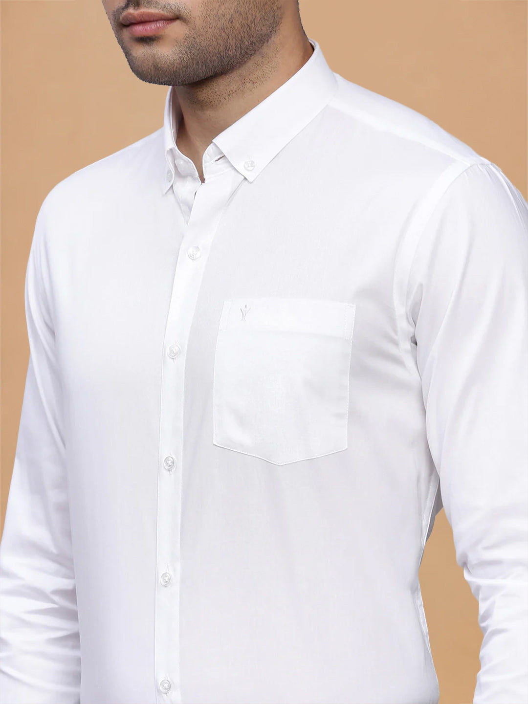Classic Texture Weave Premium Cotton White Shirt - Oxford