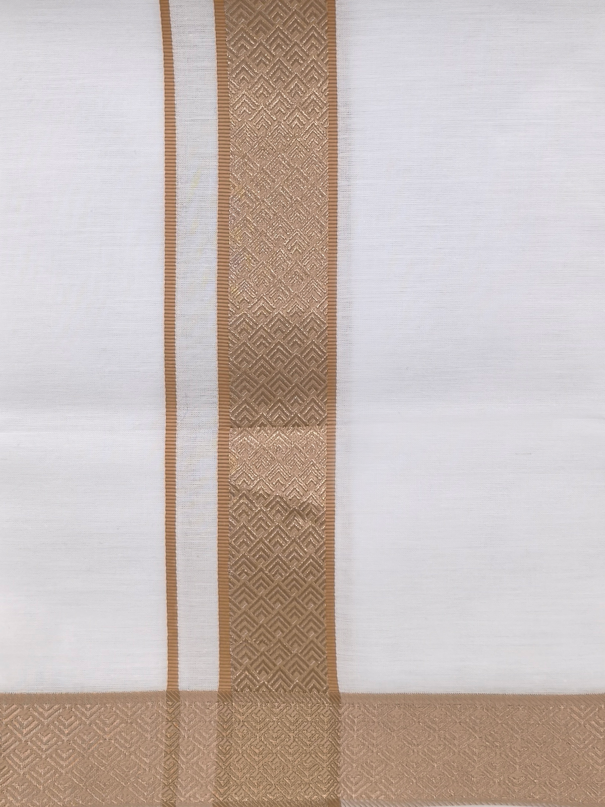 100% Cotton Brown Shirt and Colour Jari Border Dhoti Set BT1