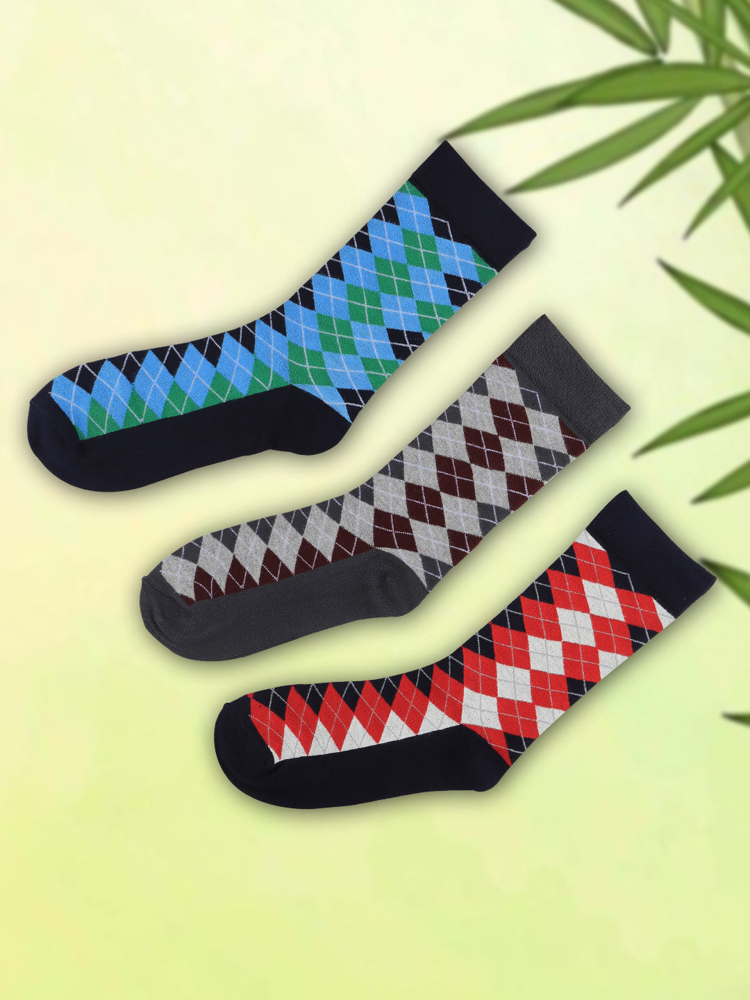 Men Assorted Formal Full Length Checks Designed Socks FFD3
