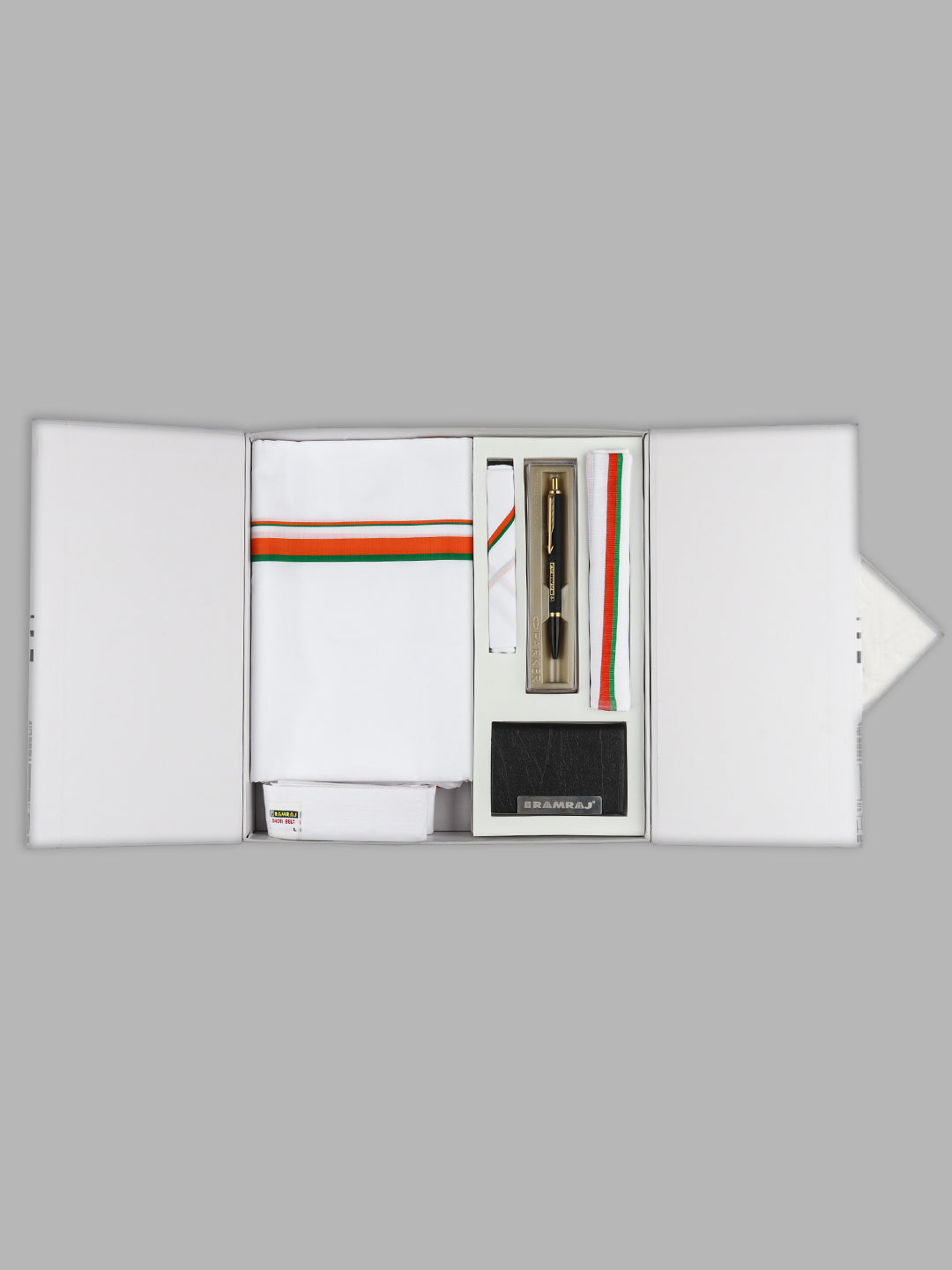 Men 100% Cotton Double Layer Political Dhoti & Towel Set BJP