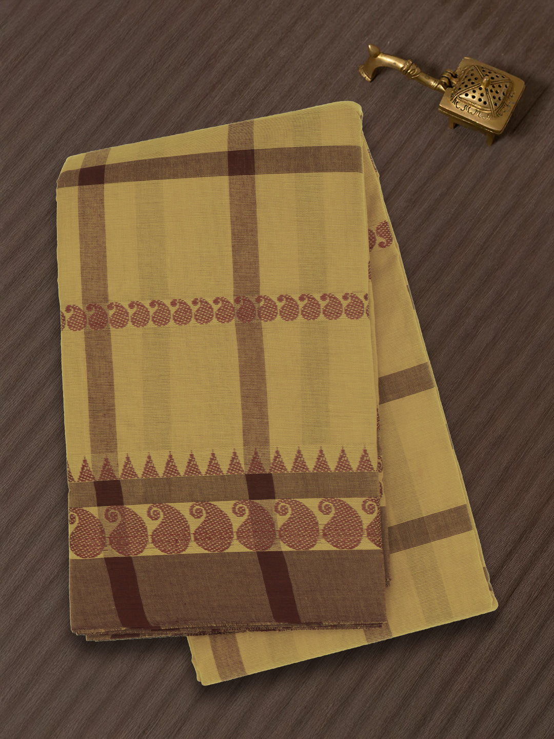 Women Yellow Pure Chettinad Cotton Saree PCS238