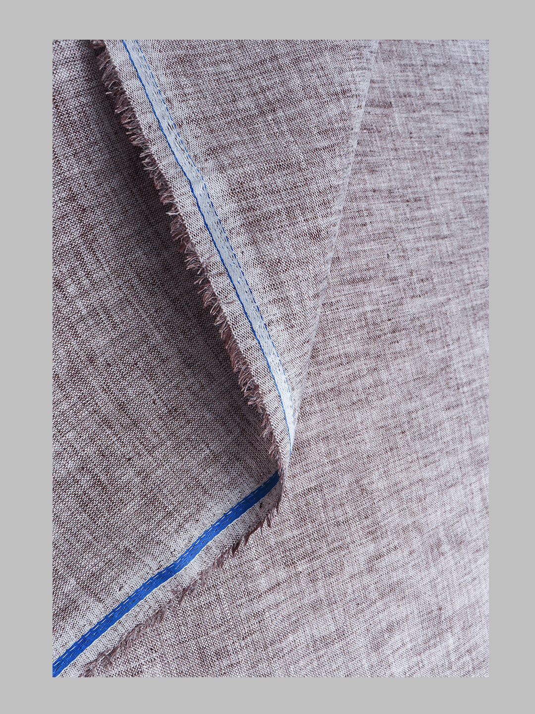 Men Cotton Blend Brown Self Design Shirt and Kurta Fabric Lampus