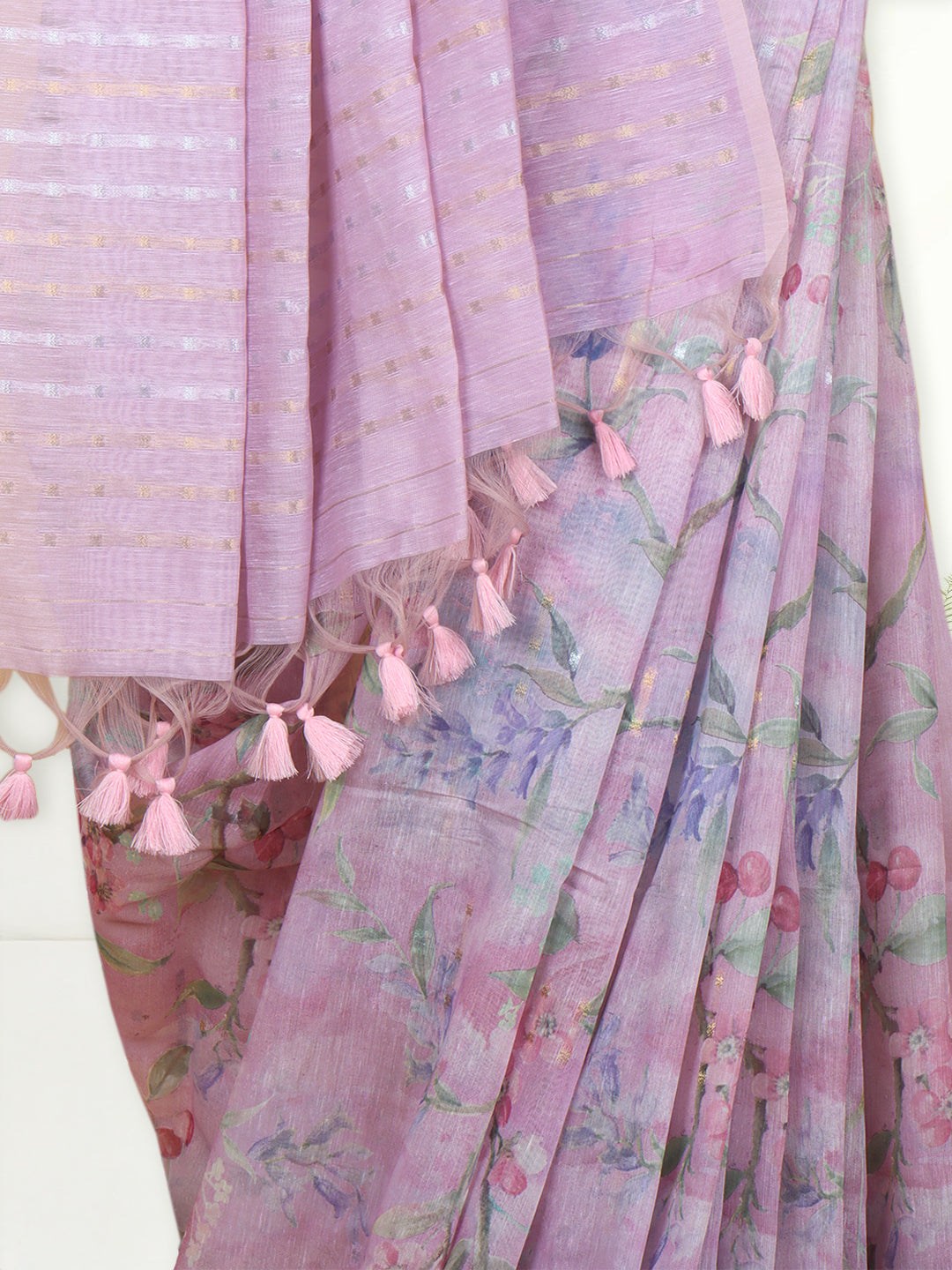 Women Light Pink Tissue Saree TS42