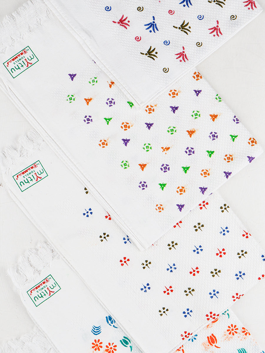 Cool Touch Napkin Print Cotton Towel (4 PCs Pack)-Mix zoom view