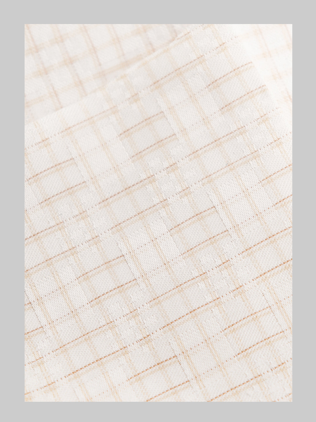 Men 100% Giza Cotton Checked White with Brown Shirt Fabric Jackpot