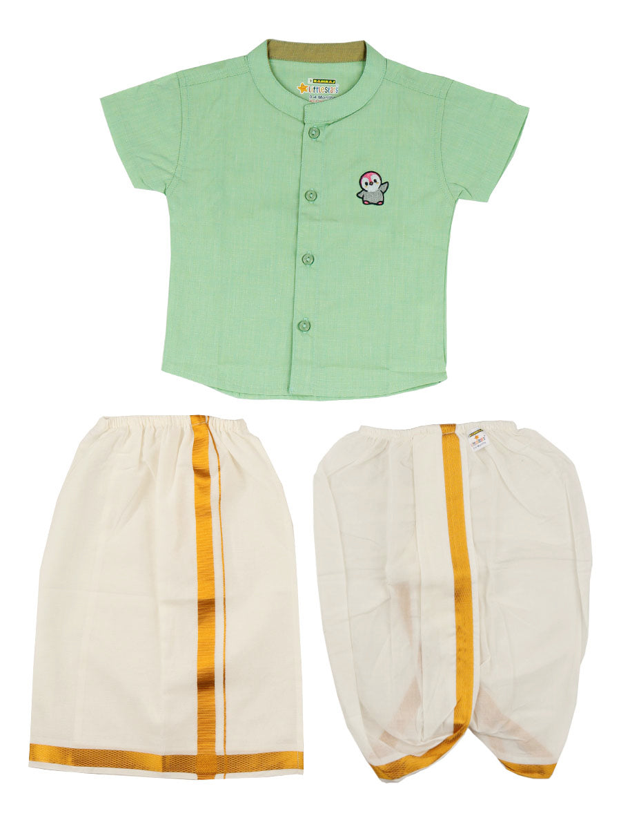 Newborn Baby Traditional Set Pista Green Half