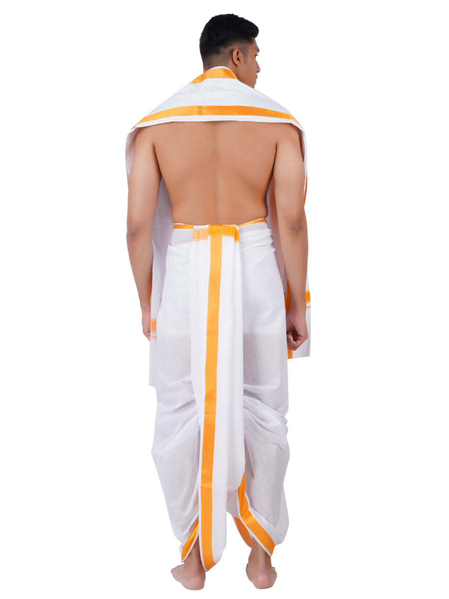 Mens Panchakacham Dhoti with Angavasthram Srisailam (9+5)-Back view