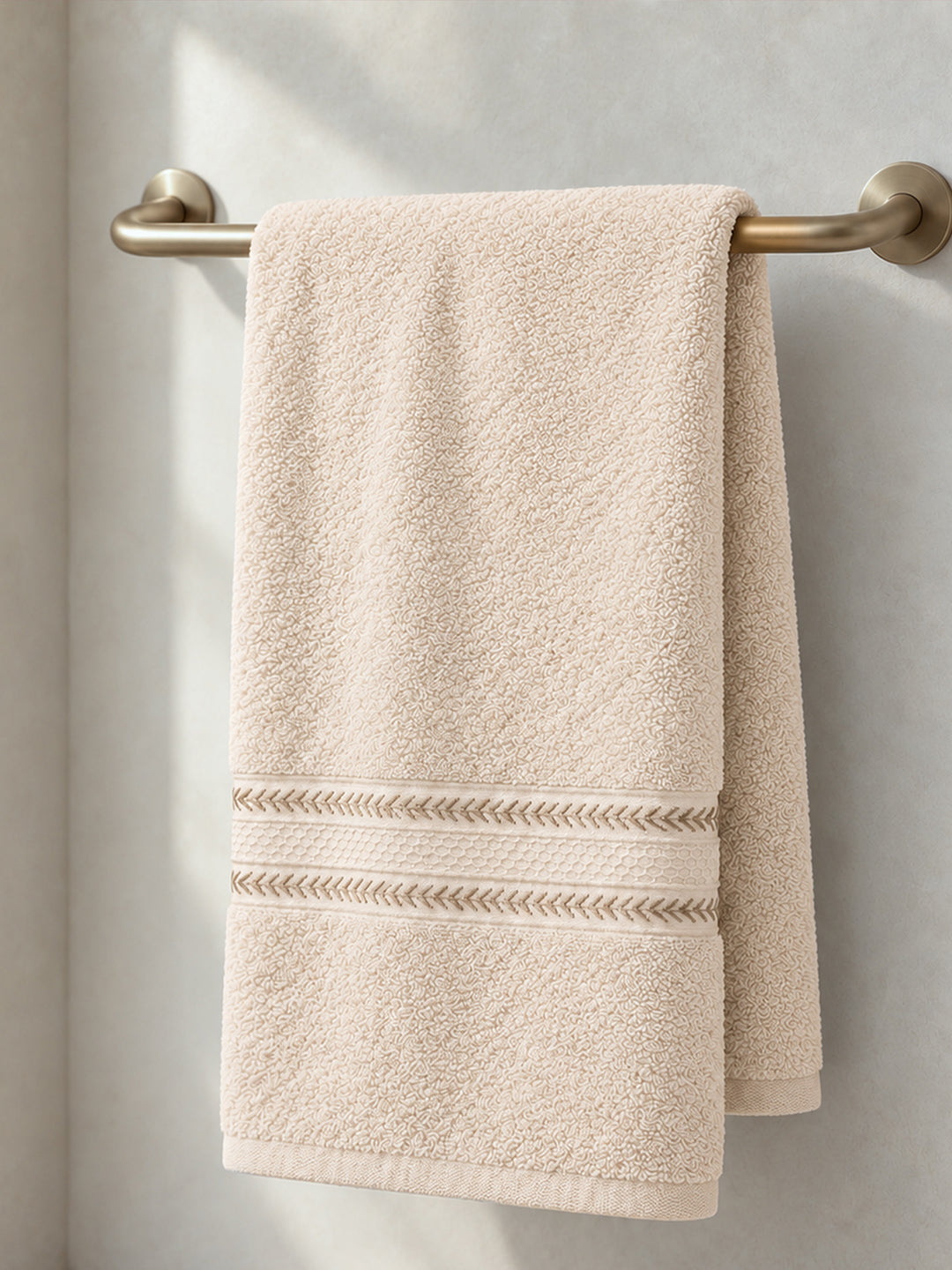 100% Cotton Ivory Terry Bath Towel - 380 GSM | 75 x 150 cm