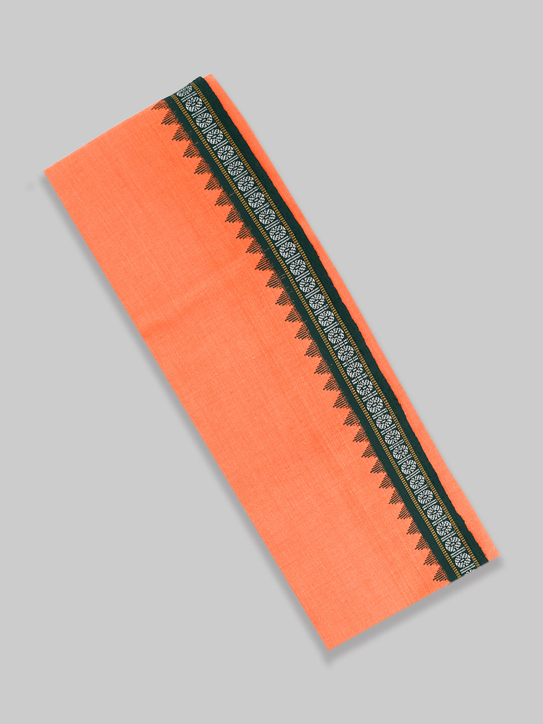 Men Fancy Border Angavastram Towel Orange