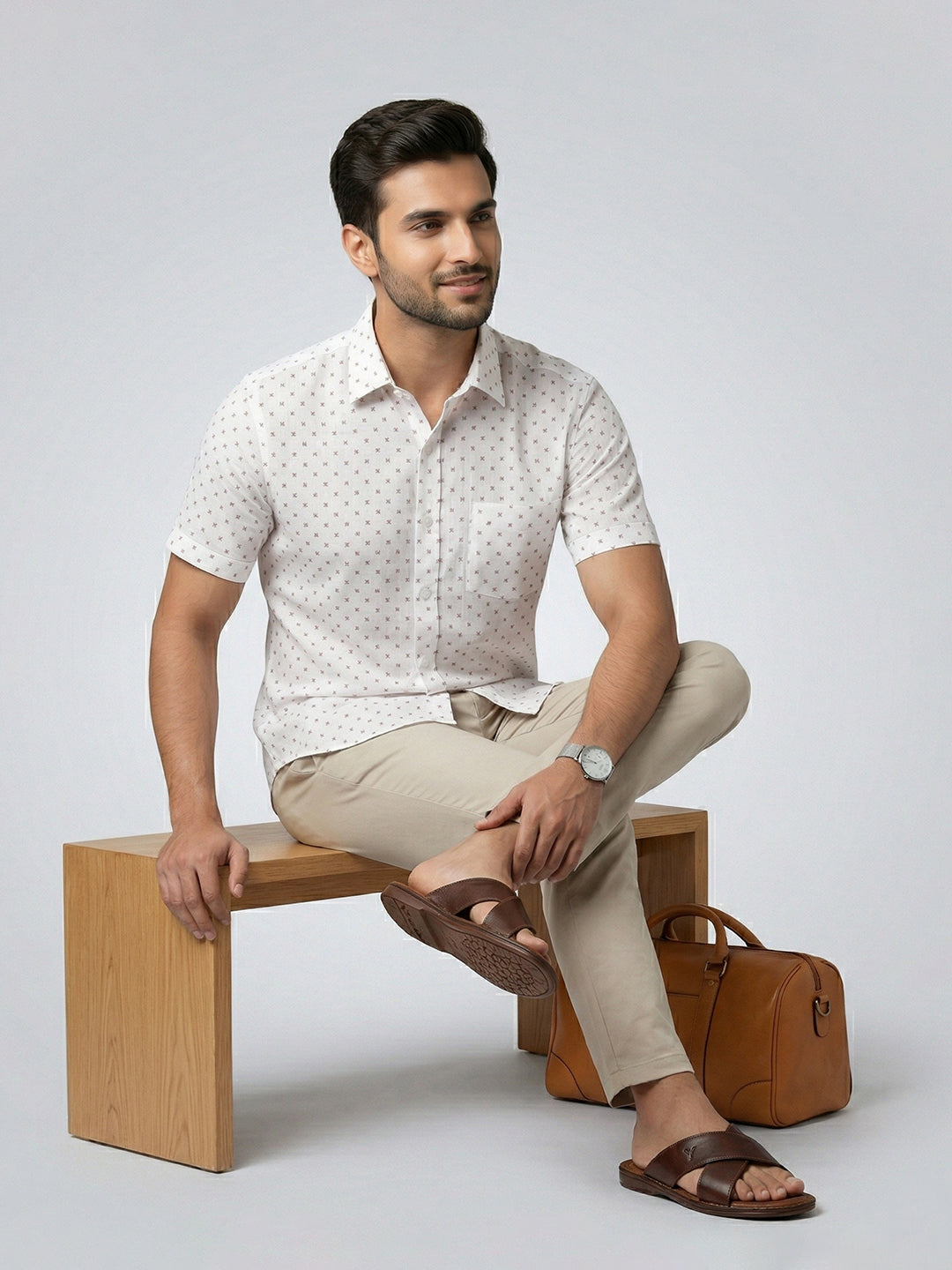 Men Cotton Rich Printed Shirt T66 APT9