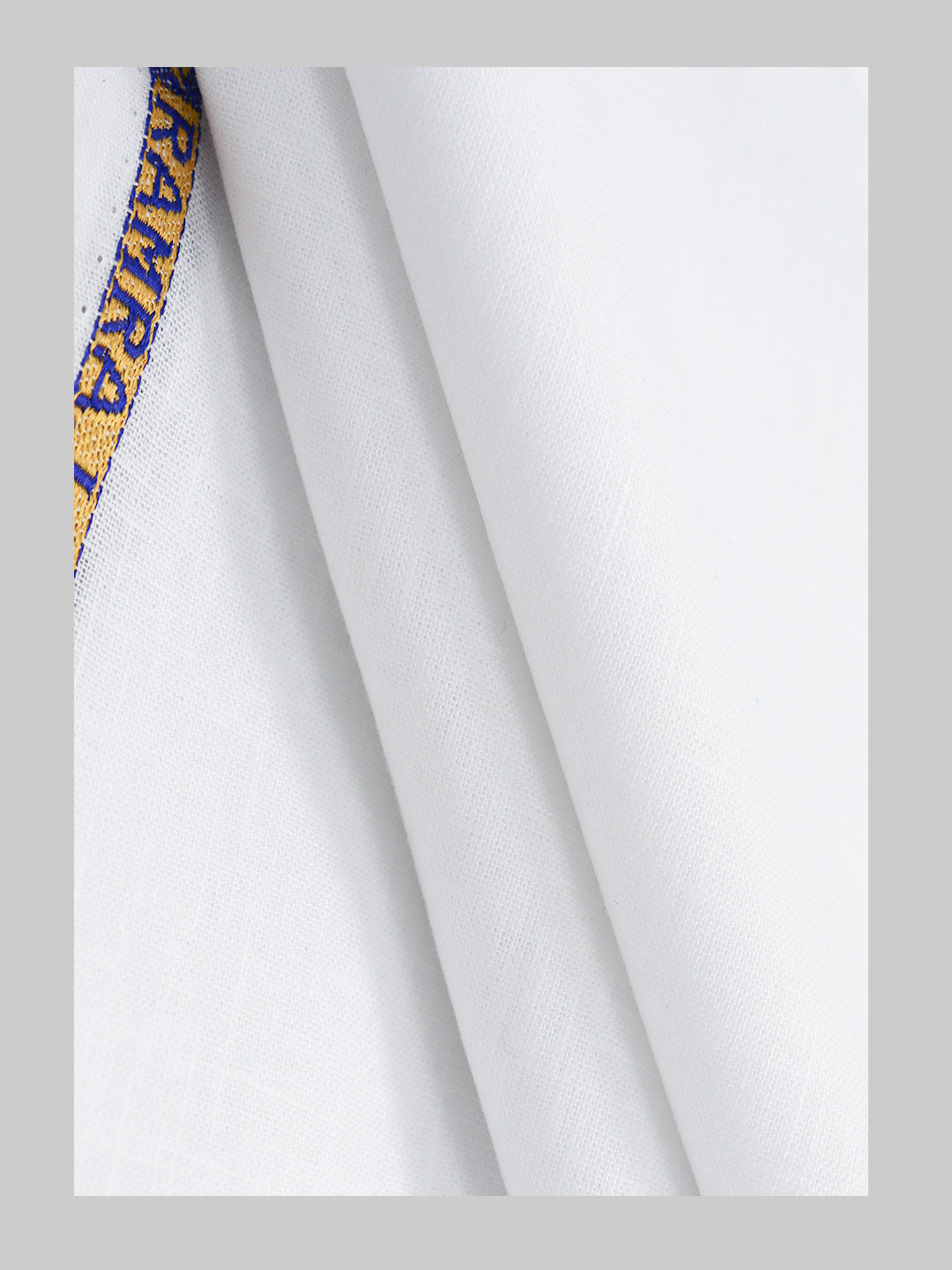 Cotton Blend Self Design White Shirt Fabric Twenty Bit