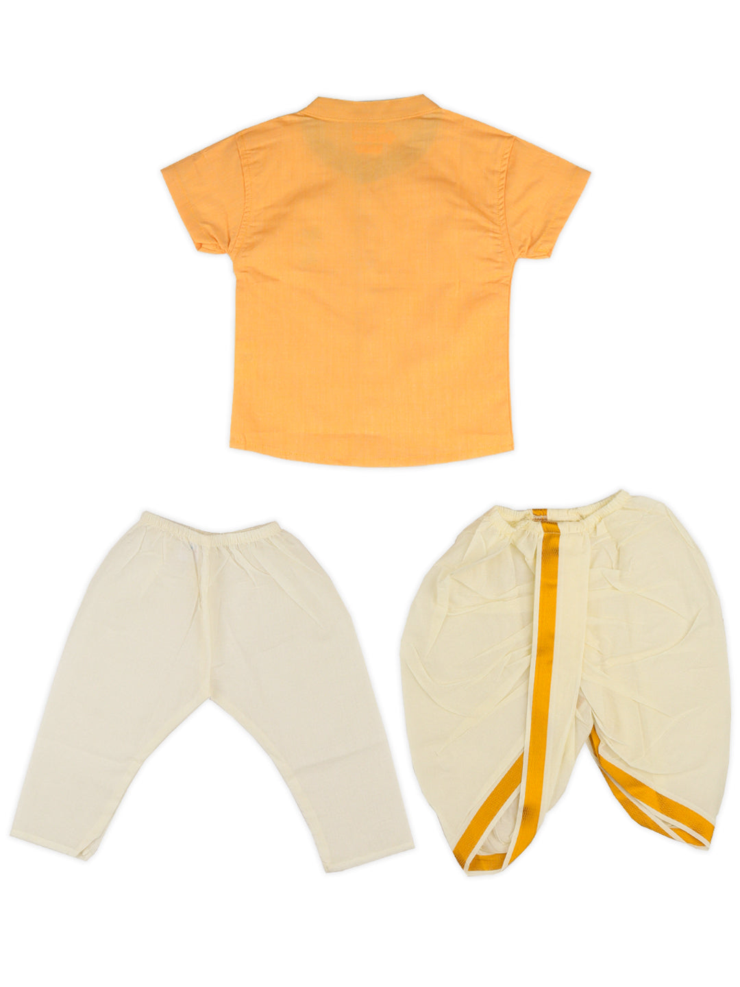 Born Baby Shirt with Pant and Panchakacham Set Yellow G18
