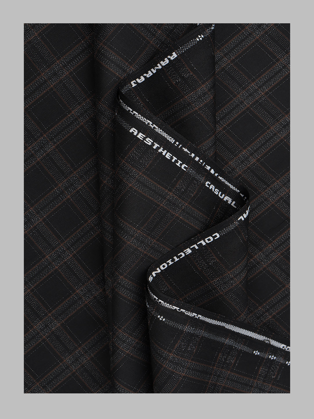 Men Cotton Rich Checked Shirt Fabric Black High Style