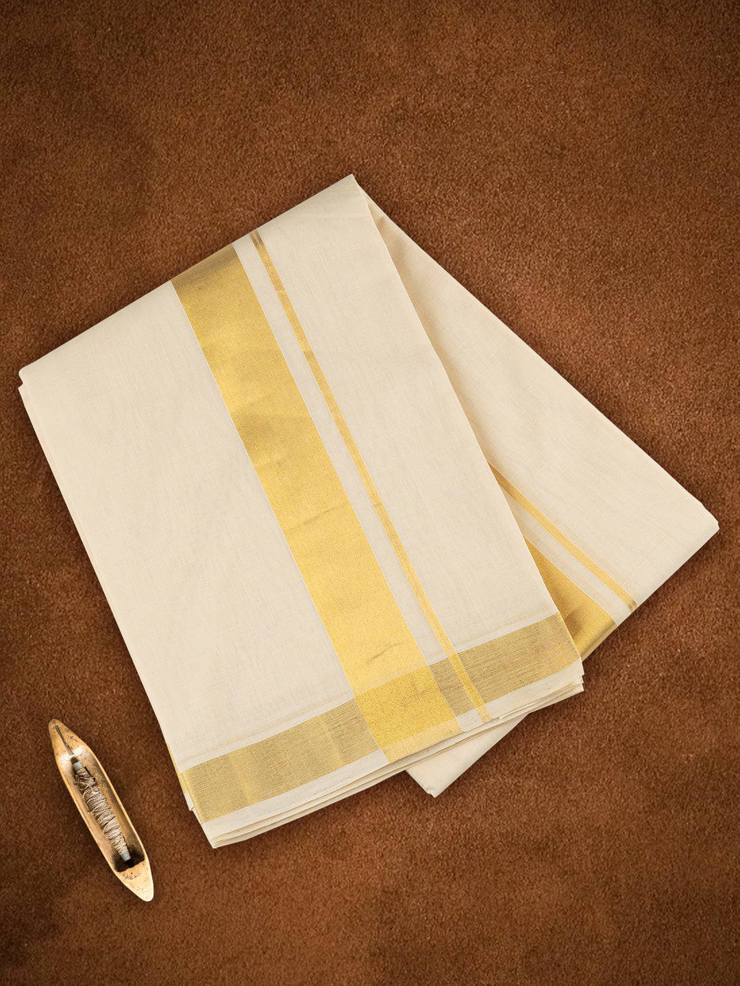 Men Premium Cotton Fancy Jari Border Handloom Dhoti HLM29