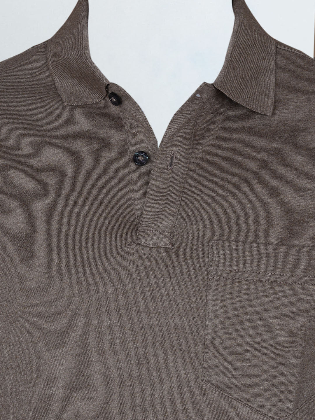Men TENCEL™ Modal Fibers with Micro technology Polo T-Shirt Brown Heather EMP9