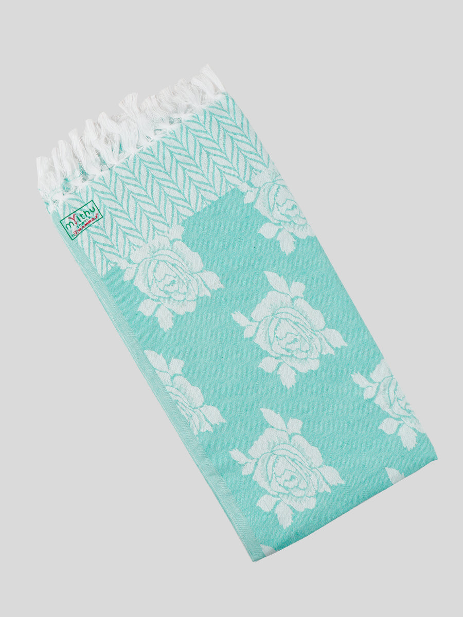 Cotton Colour Bath Towel Jakkard-Aqua green