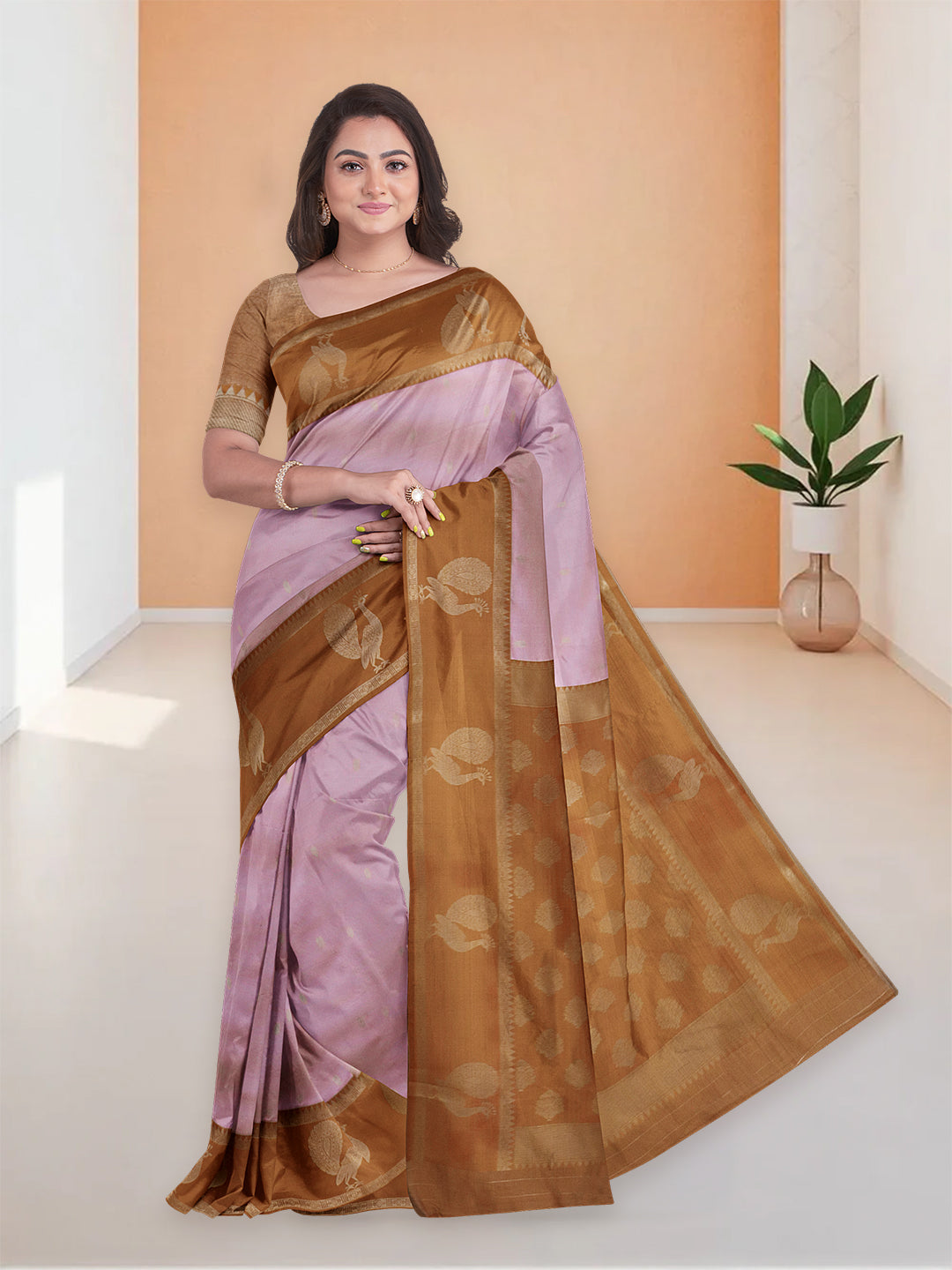 Women Light Pink Soft Silk Saree SS382