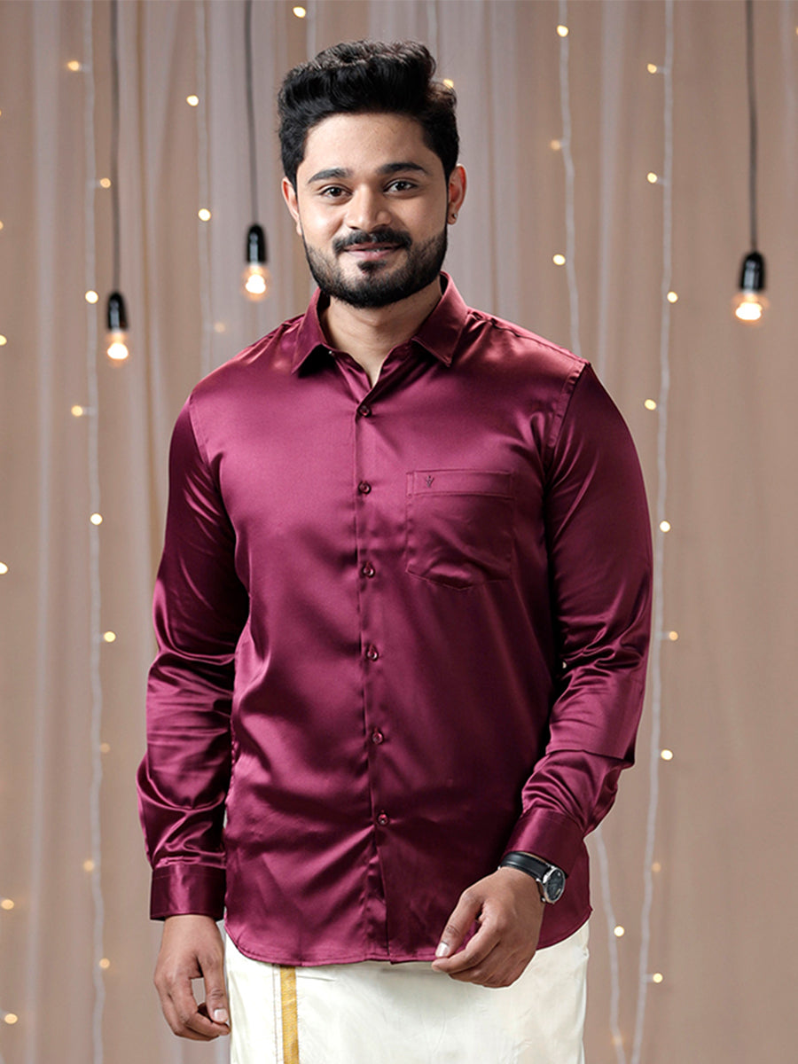 Mens Party Wear Purple Shirt PSS7