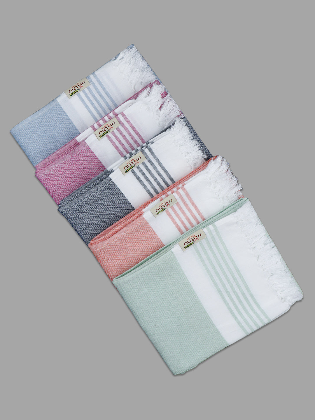 100% Cotton Self Designed Family Bath Towel Signature 1125 (Pack of 5)