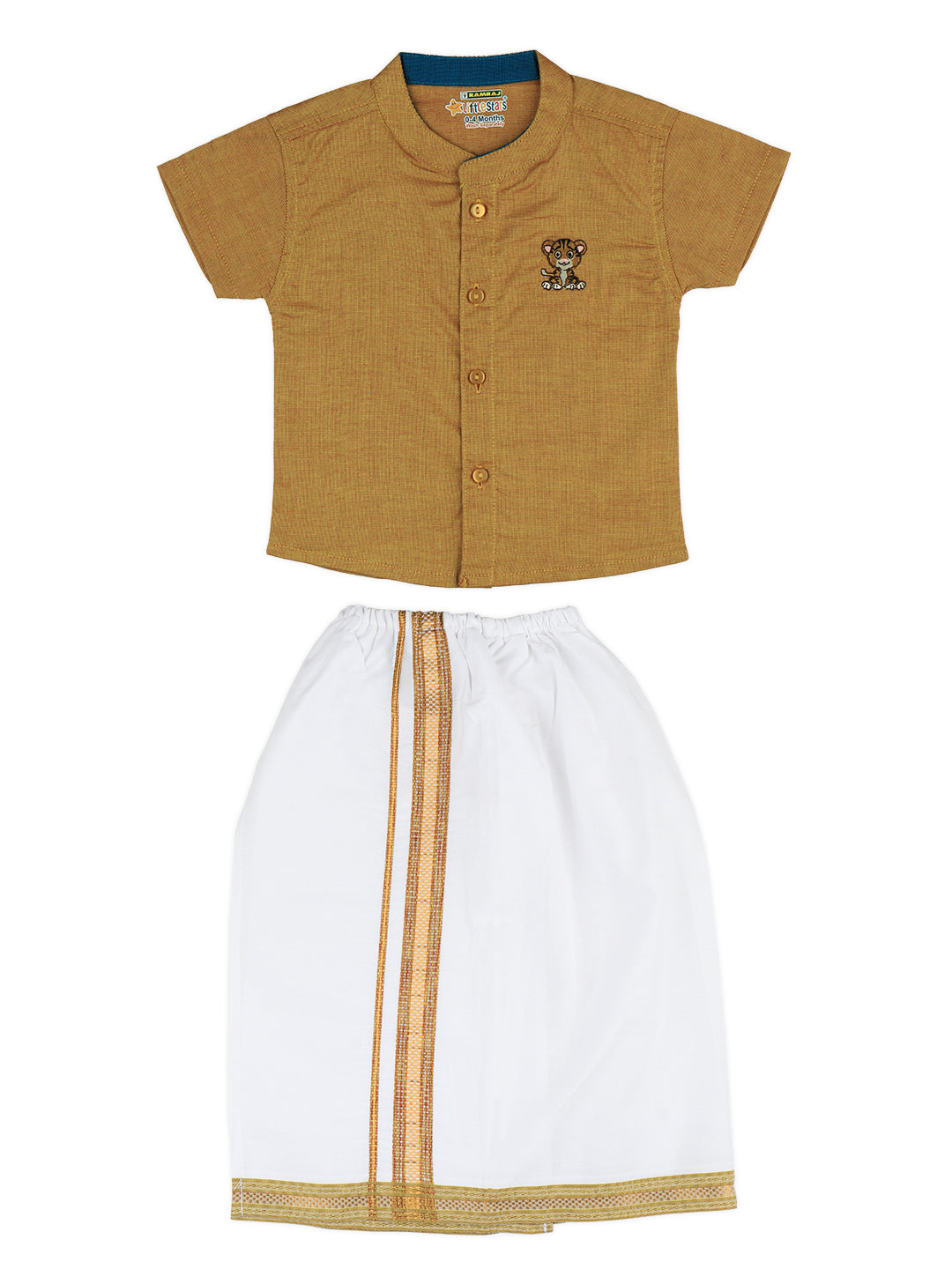 Born Baby Shirt & Dhoti Set Mustard GL7