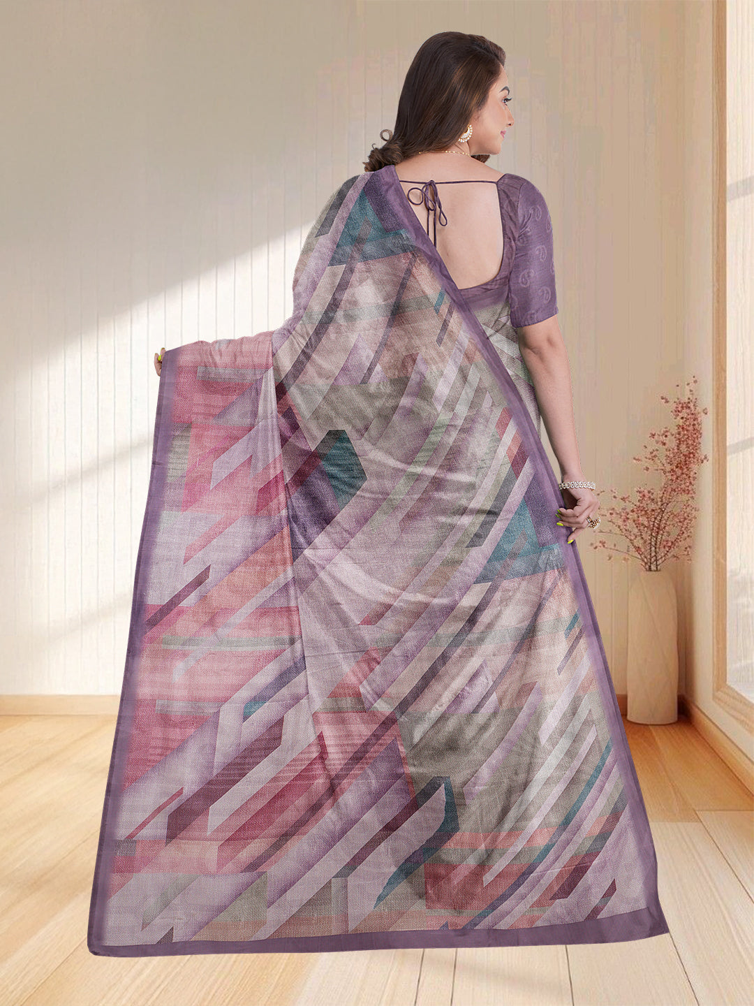 Women Purple Semi Tussar Saree ST245