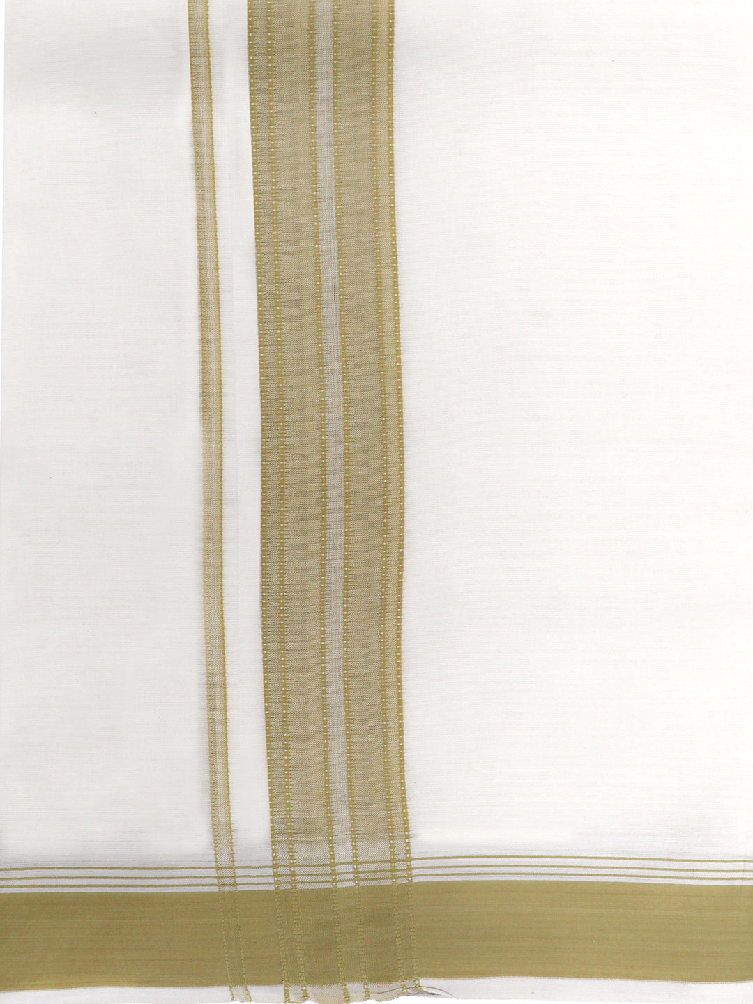 Double Layer Giza Cotton White Dhoti with Colour Border - AGF01