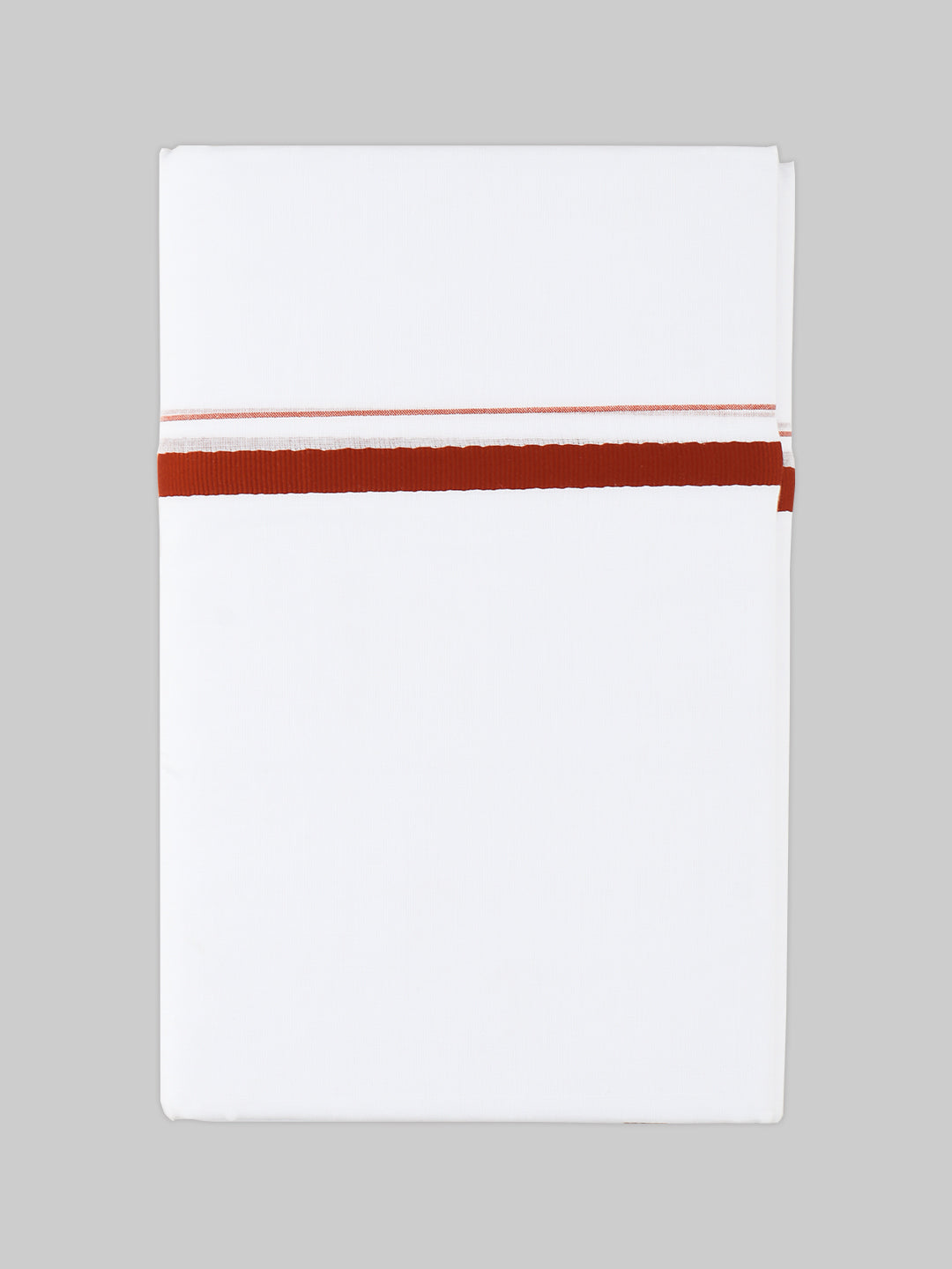 Men Cotton Blend Double Layer White Dhoti with Assorted Border Archery (Pack of 2)