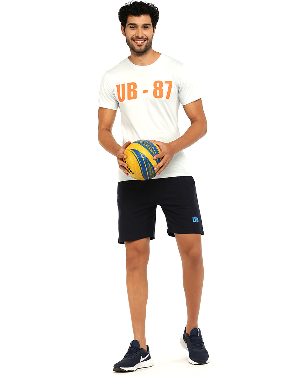 Men Combed Cotton Rich Agile Shorts Navy AGS4