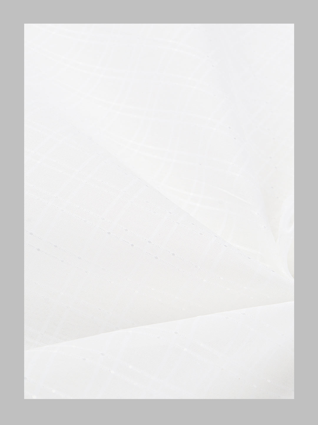 Men Mono Cotton Self Design Shirting White Ideal Dobby 01