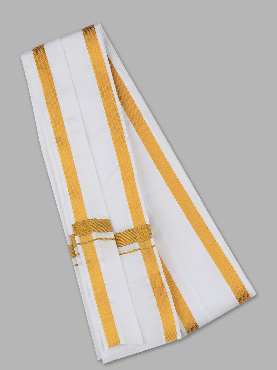 Tejas 3/4" inch Gold Jari Border Towel White LF