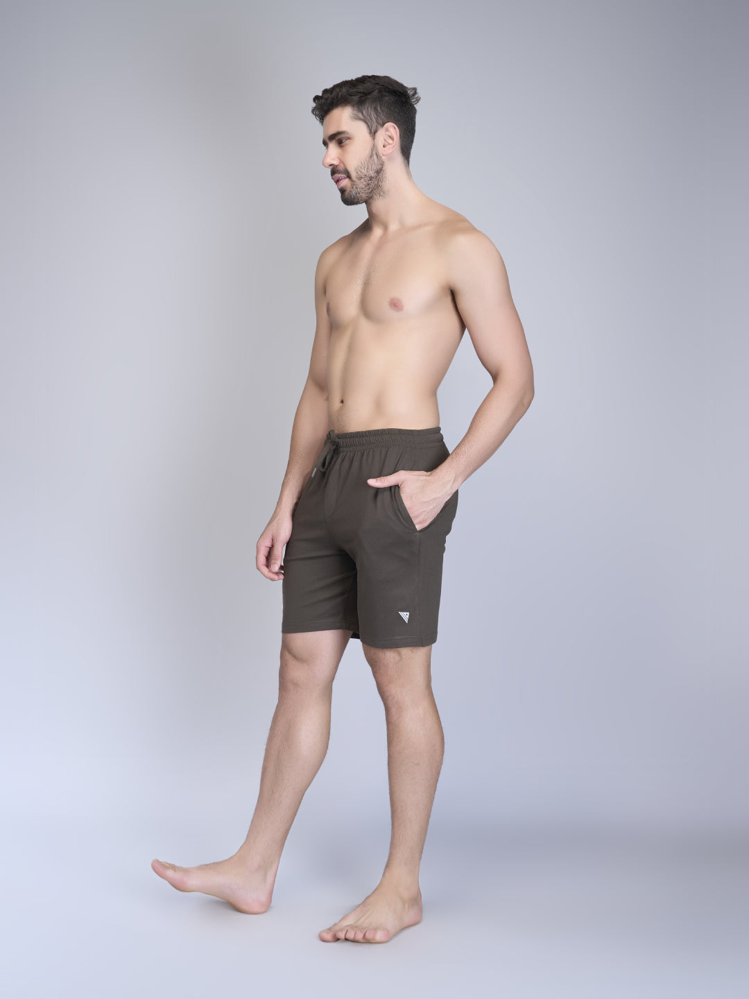 Men Combed Cotton Rich Expert Shorts Olive Green ES7
