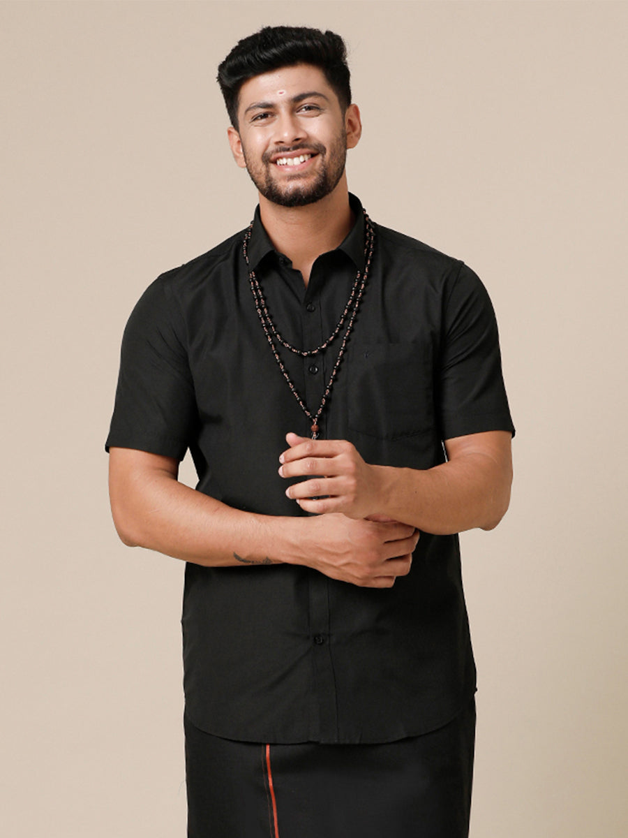 Men Cotton Rich Shirt Devotional Culture Club Black