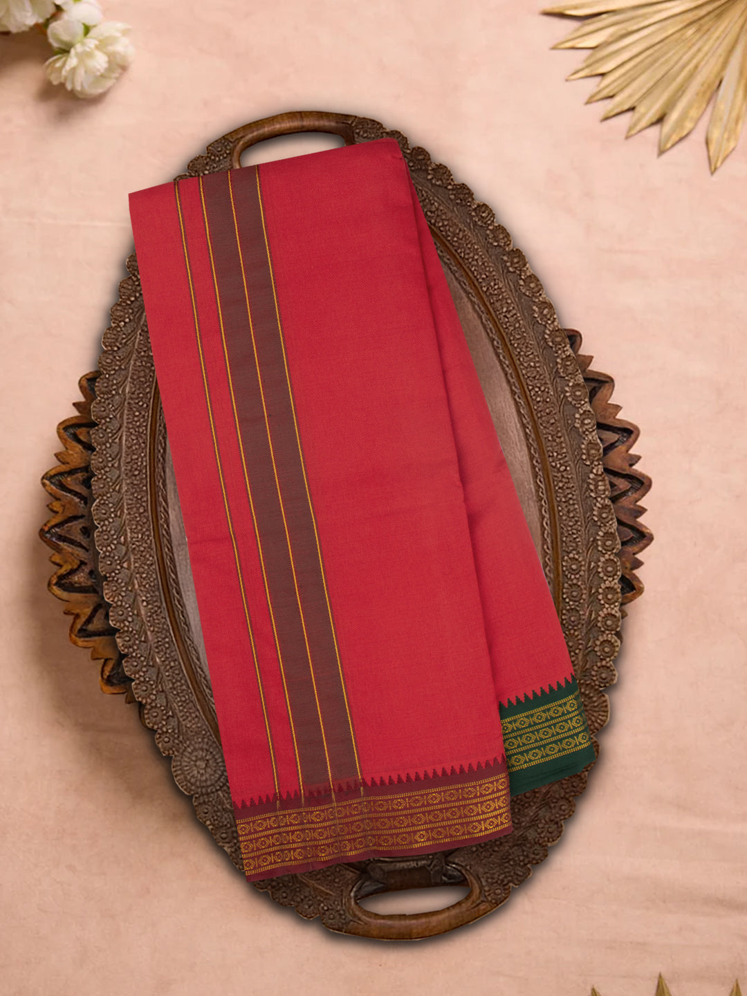 Men Panchakacham with Angavasthram Dheeksha Red (9+5)
