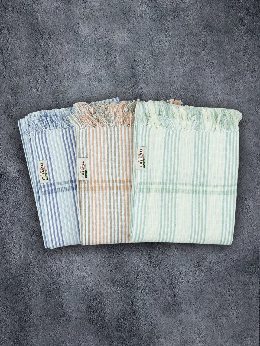 100% Cotton Striped Family Bath Towel Signature 1109 (Pack of 5)