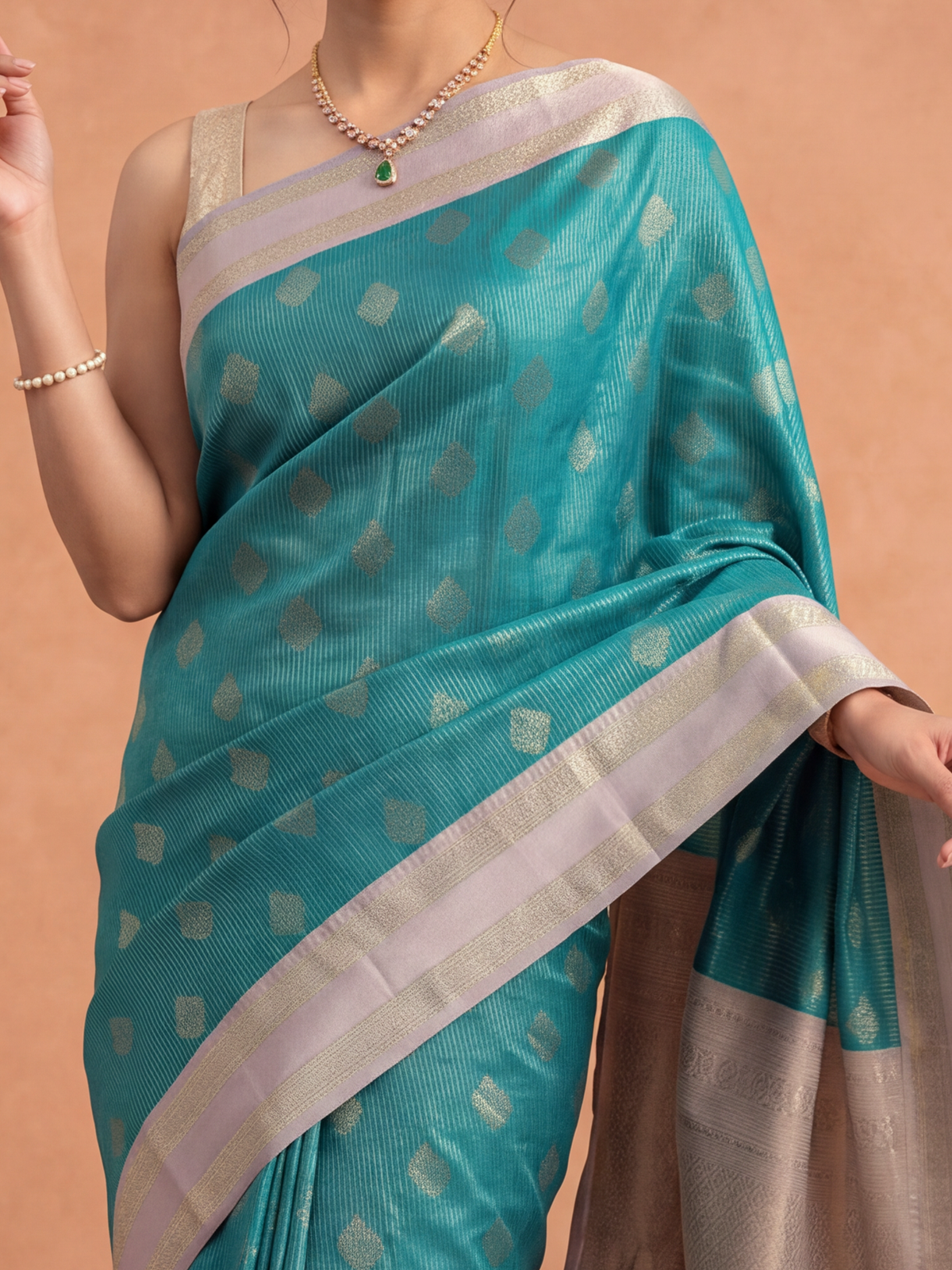Women Art Silk Green with Lavender Saree ASS151