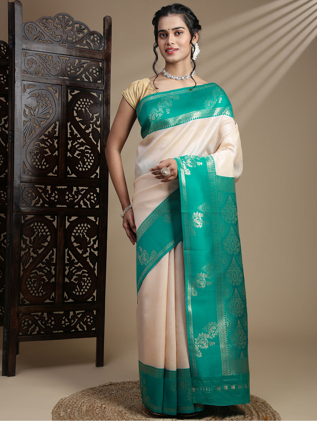 Couple Combo Shirt & Dhoti Set with Saree Copper TS61