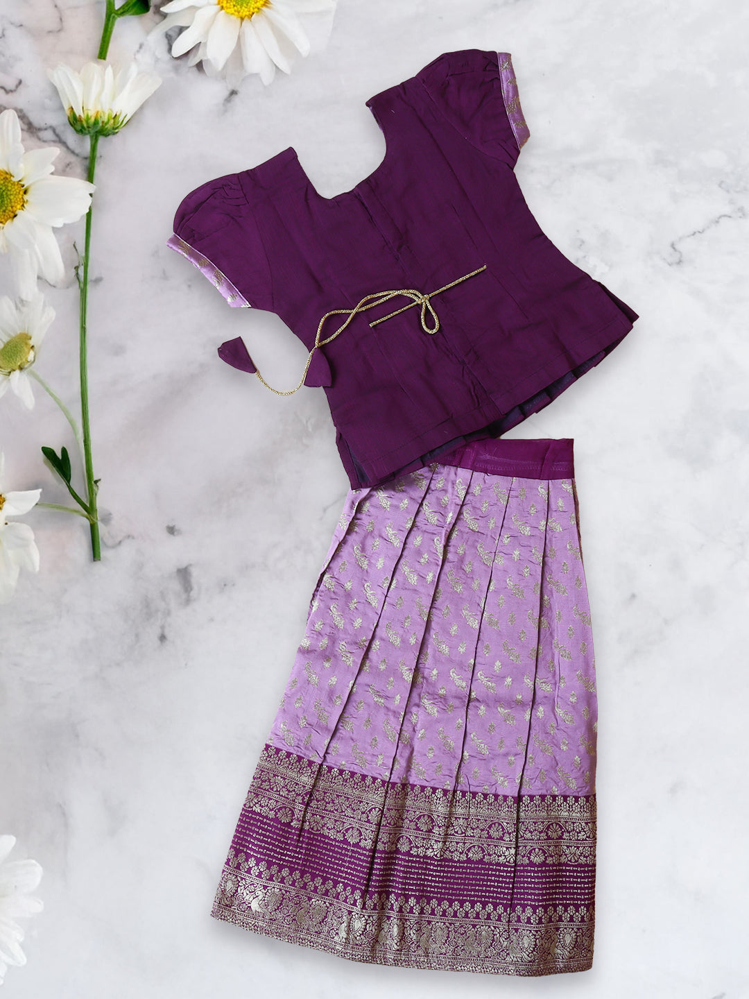 Girls Traditional Skirt Set Violet with Purple GPS21