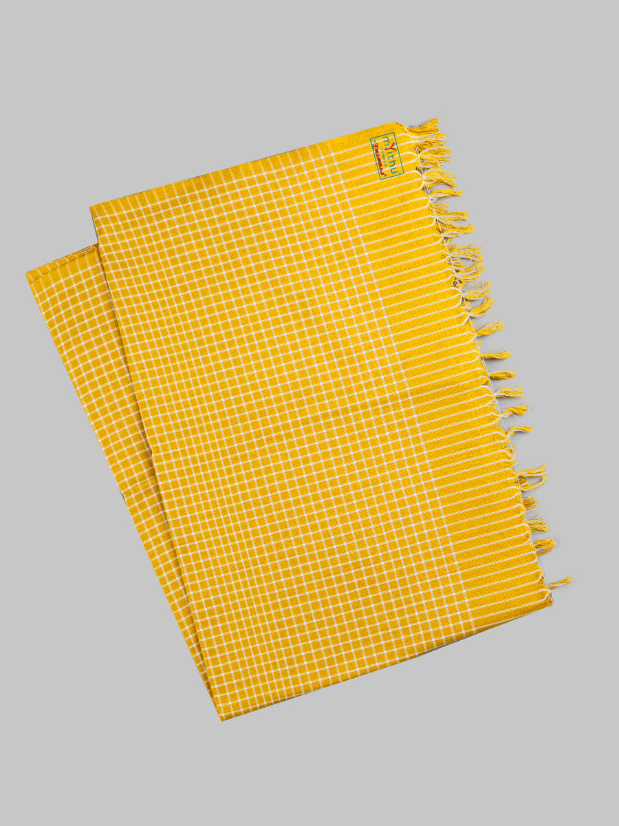Hero Checked Bath Towel Colour (2 PCs Pack)-Yellow
